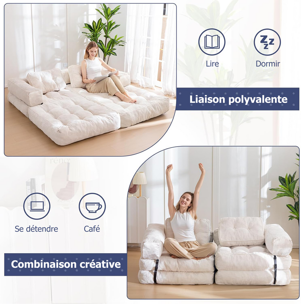 Fauteuil lit modulable et pliable