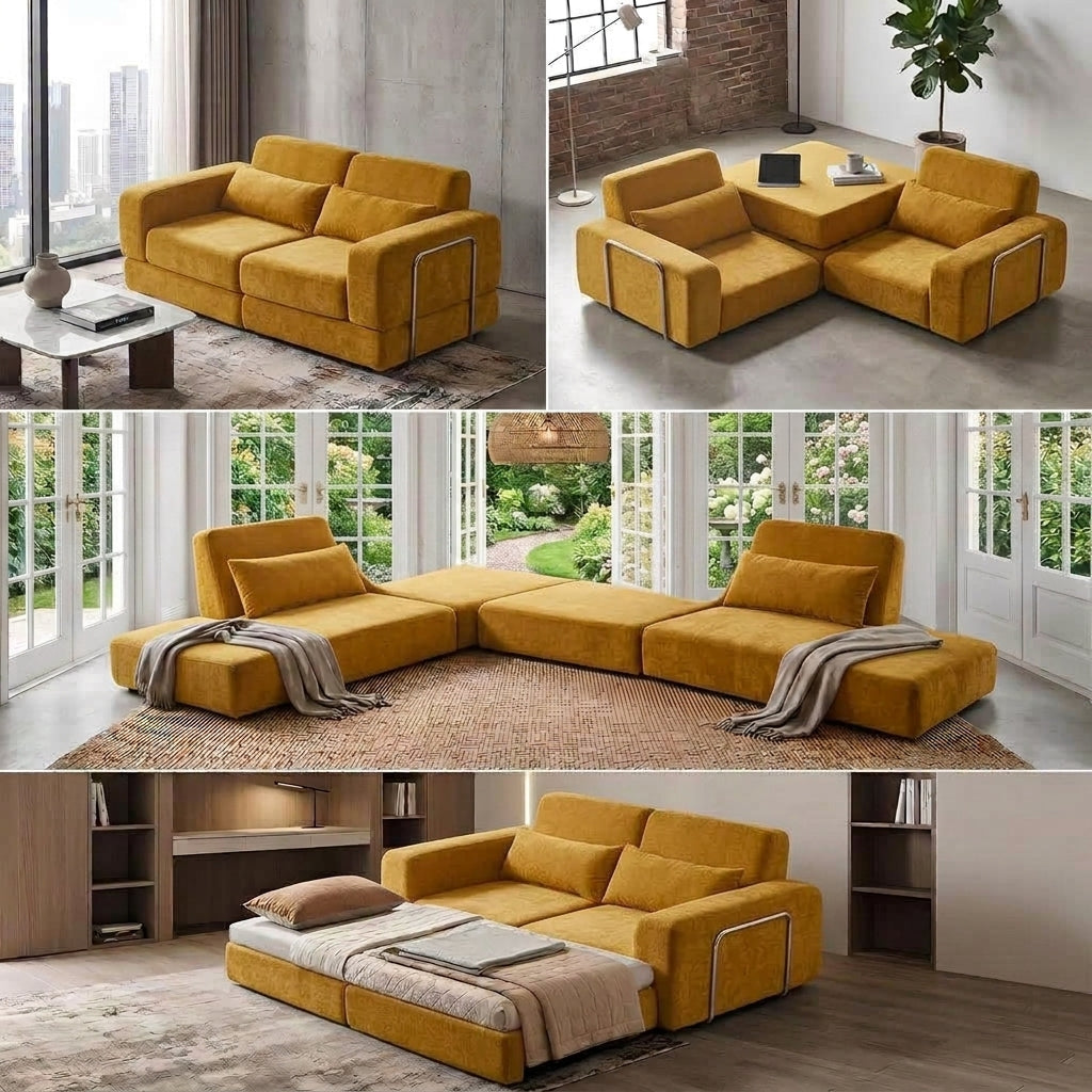 Canapé-Lit Pliable Chenille