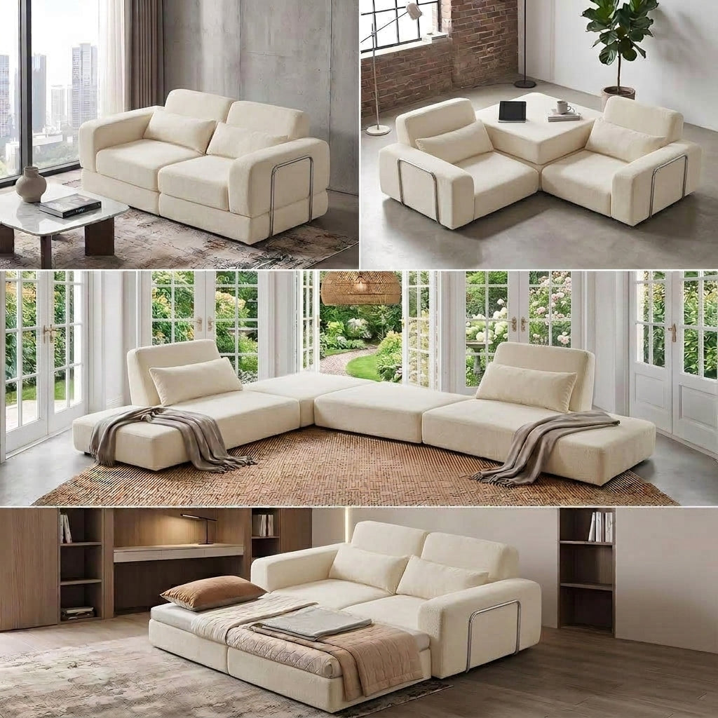 Canapé-Lit Pliable Chenille