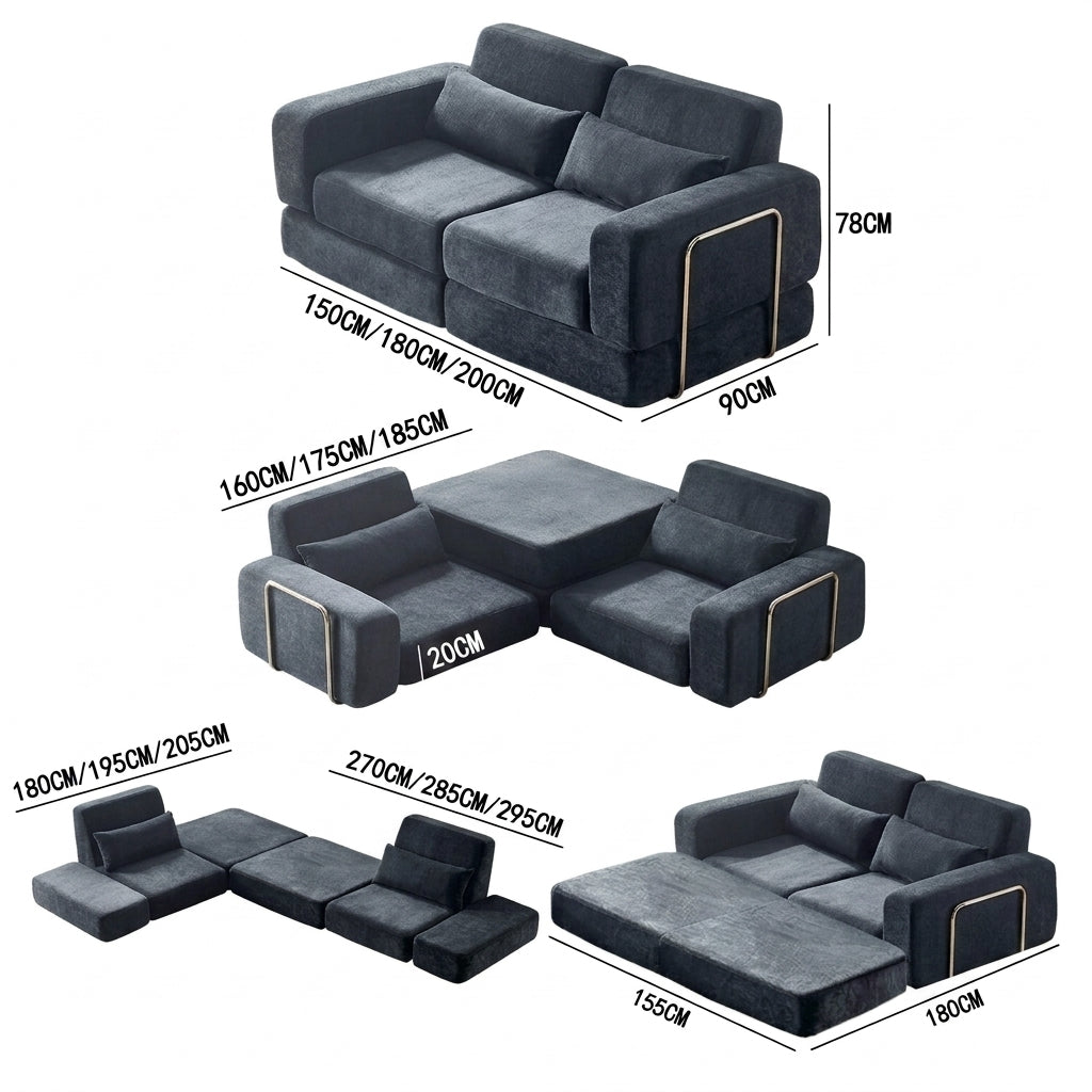 Canapé-Lit Pliable Chenille