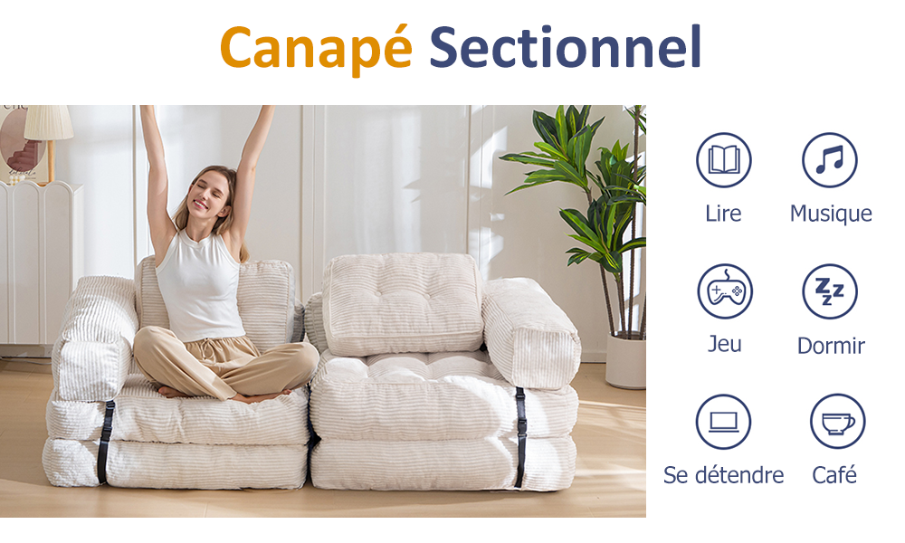 Fauteuil lit modulable et pliable