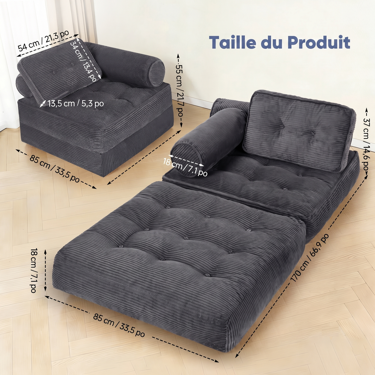 Fauteuil Monoplace 4 en 1.