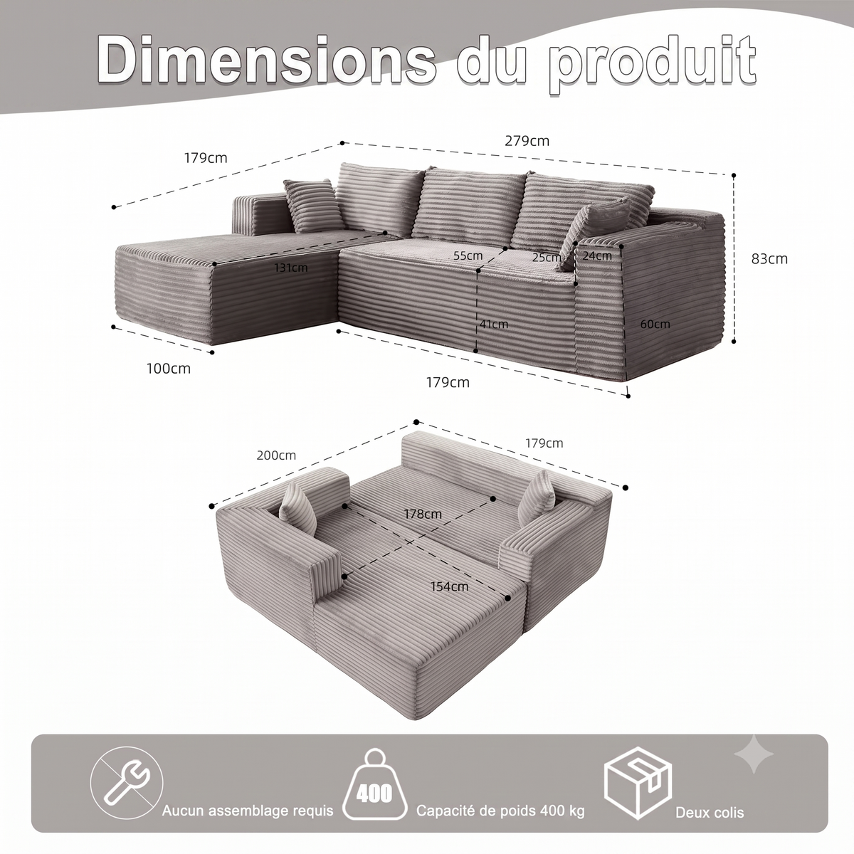 Canapé Lit Modulable XL