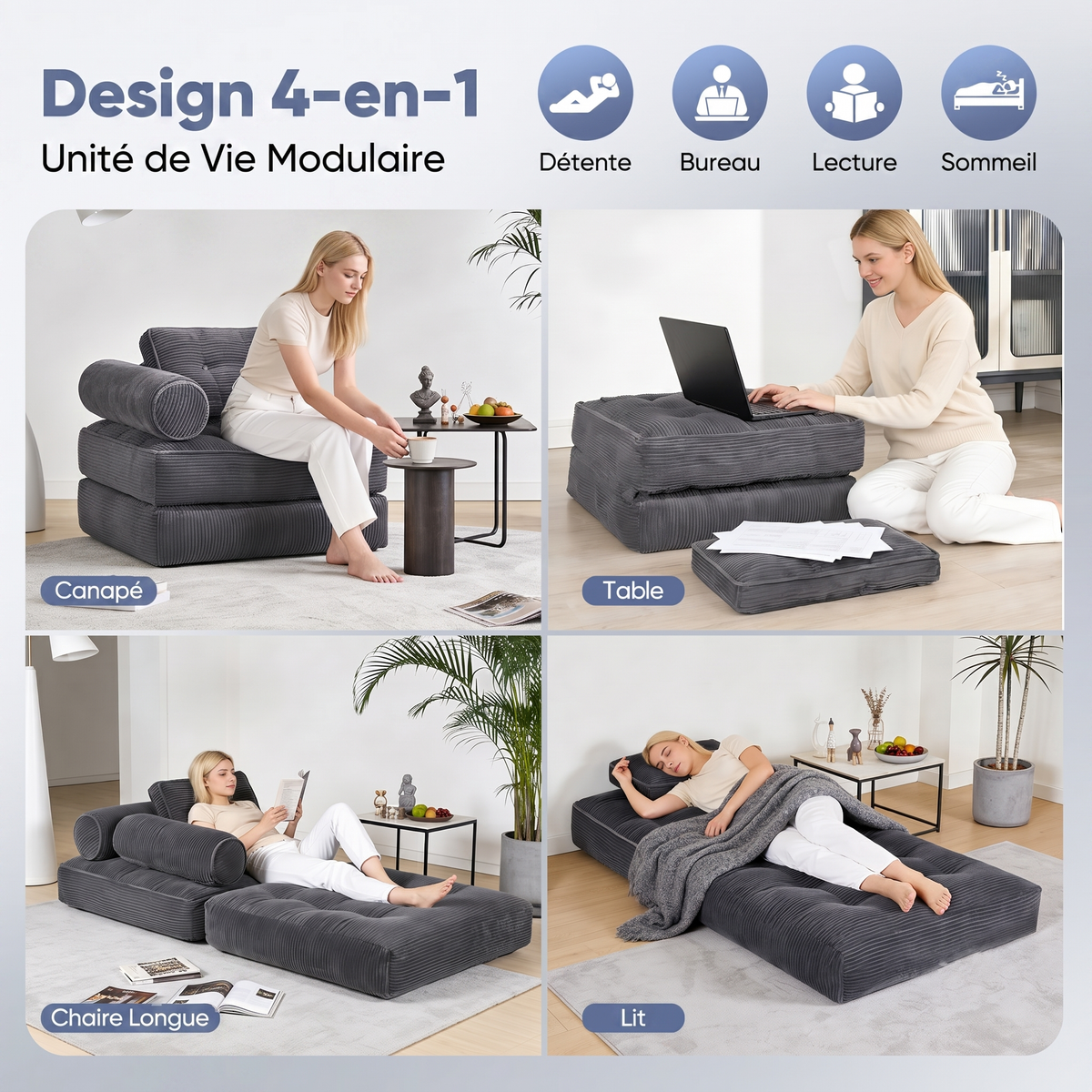 Fauteuil Monoplace 4 en 1.